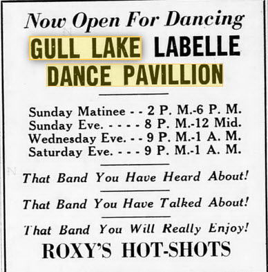 Gull Lake Dance Pavillion - July 1944 Ad